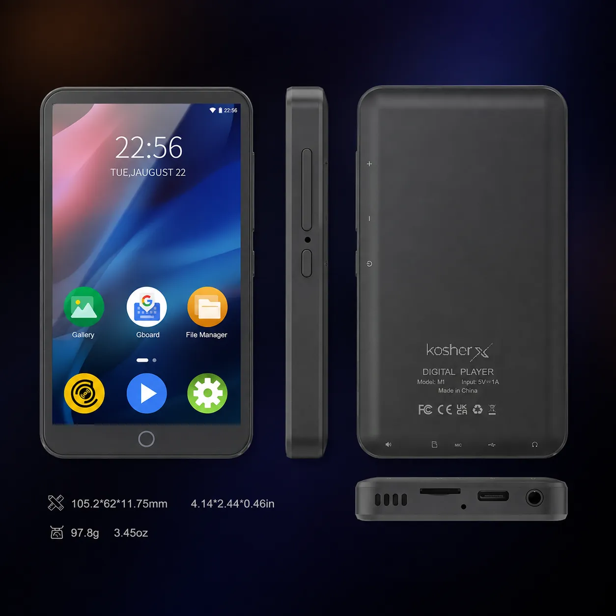 KosherX M1 device layout - buttons and ports