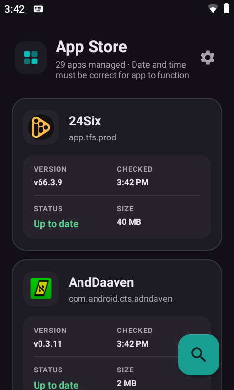 KosherX M1 built-in App Store listing installed apps